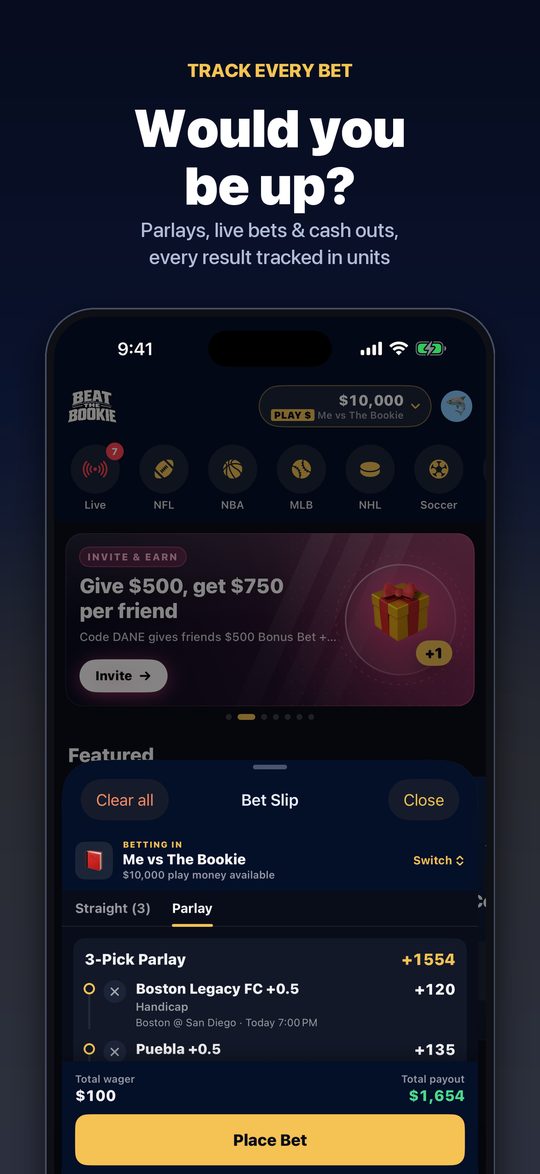 Building a parlay on the bet slip